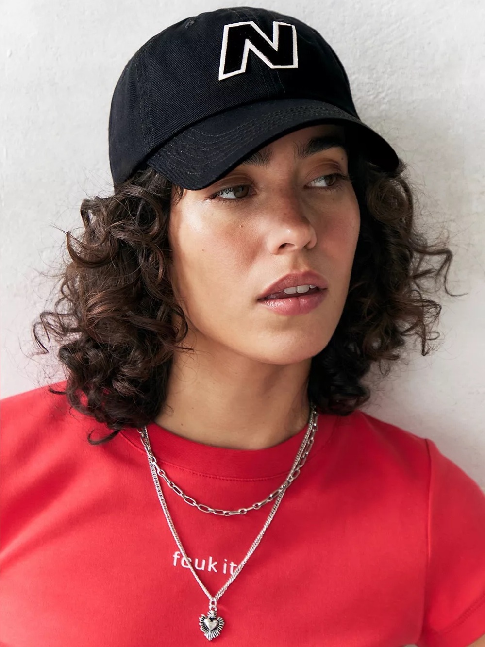 black New Balance 6 Panel Block N SnapBack Cap
